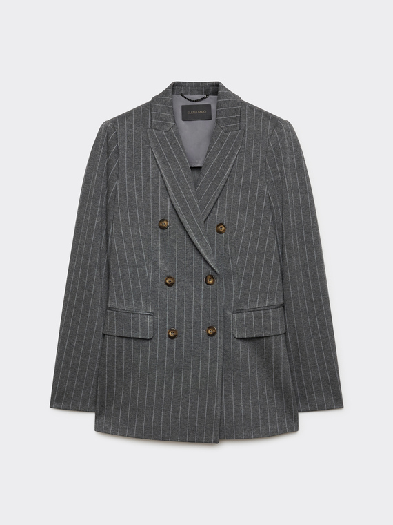 Pinstriped double-breasted blazer