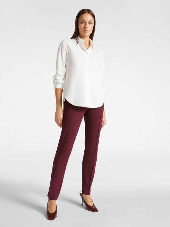 Pantalon coupe slim en point de Milan