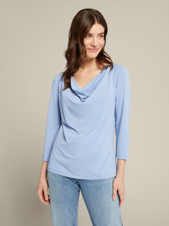 T-shirt with draped neck