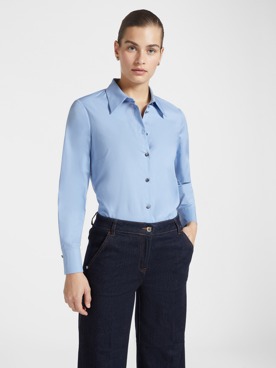 Camisa em popeline stretch