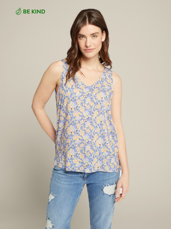 Printed eco-viscose top