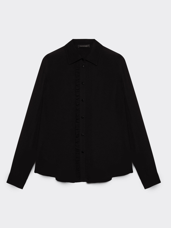 Shirt with gathered edge