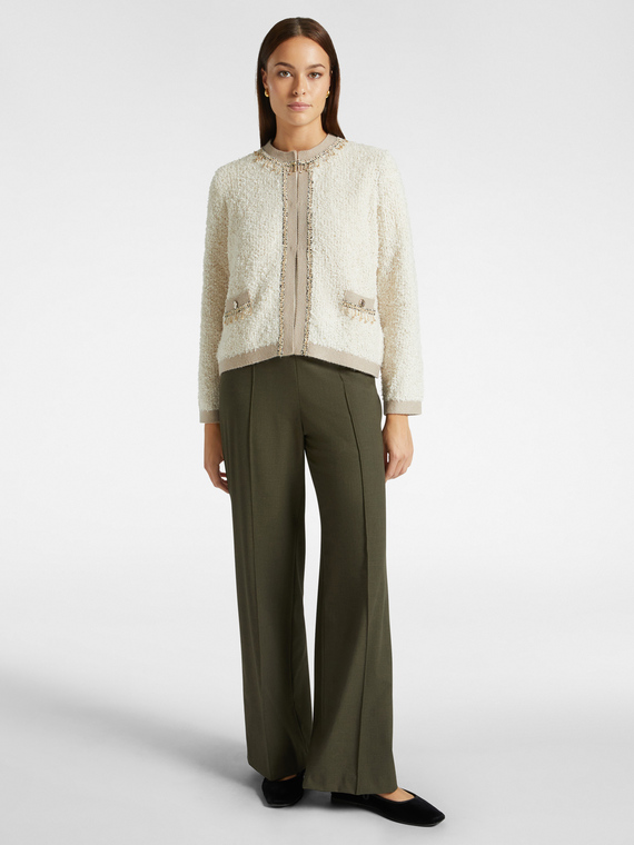 Wide-leg trousers with side zip