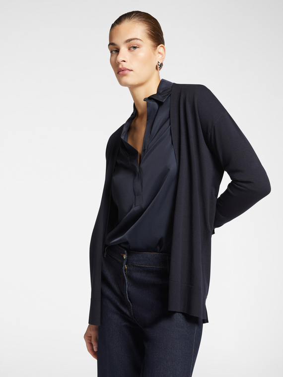 Cardigan ouvert sur le devant en viscose ECOVERO™