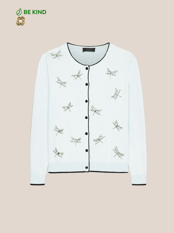 Embroidered viscose ECOVERO™ cardigan