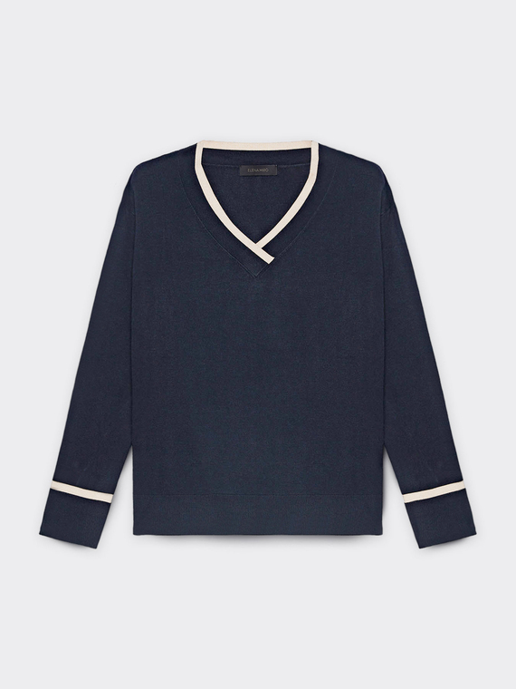 Pull avec bordure contrastante