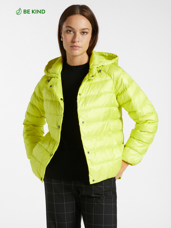 Quilted down jacket in recycled nylon