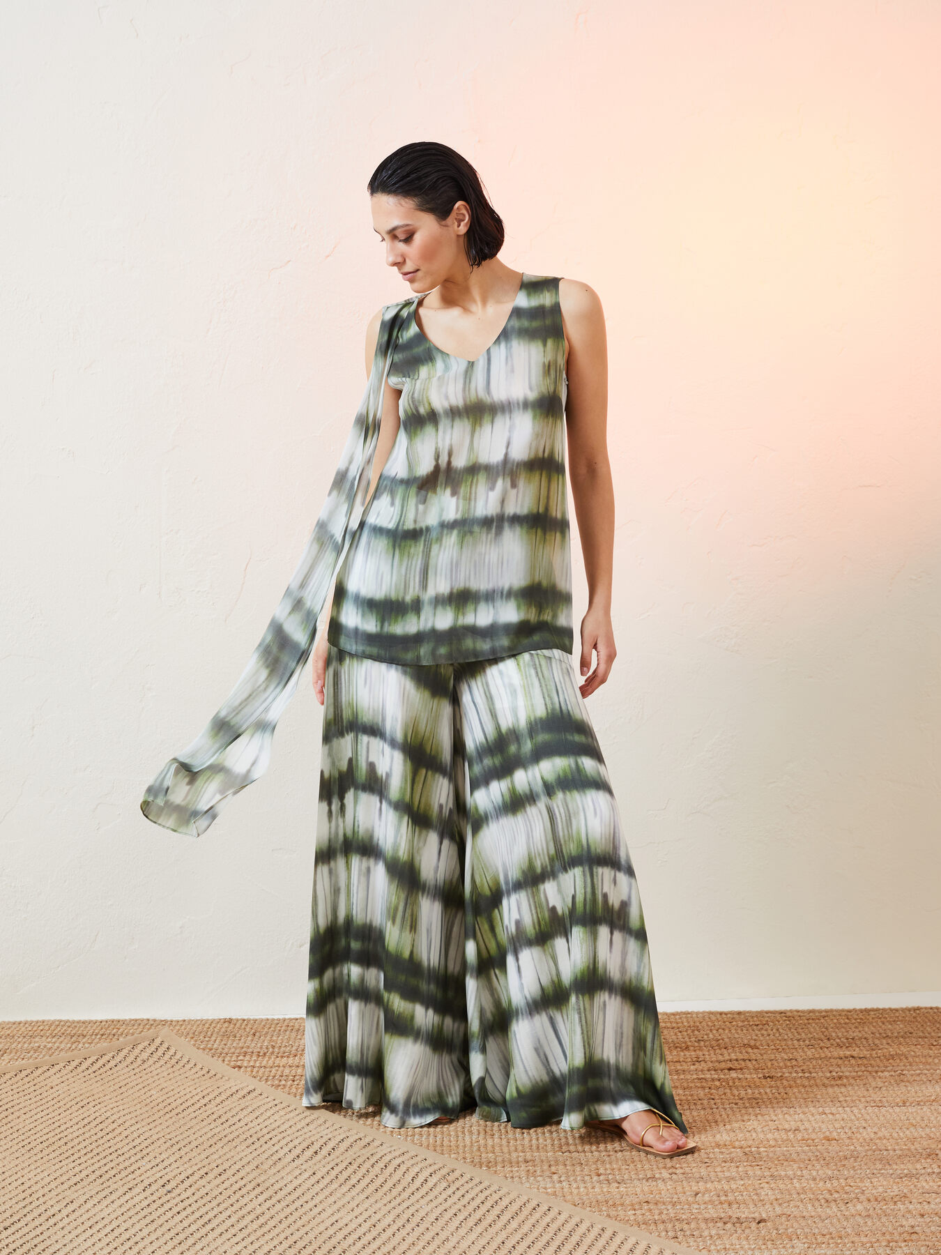 Wide printed trousers Lisa Von Tang for Elena Miro