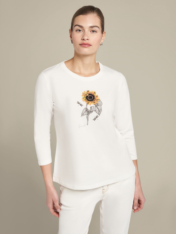 T-shirt con stampa floreale