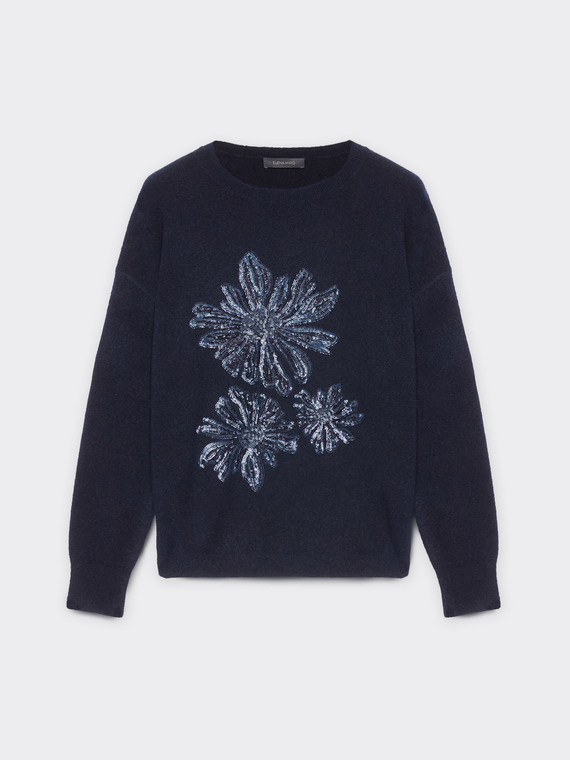 Sweater with floral embroidery