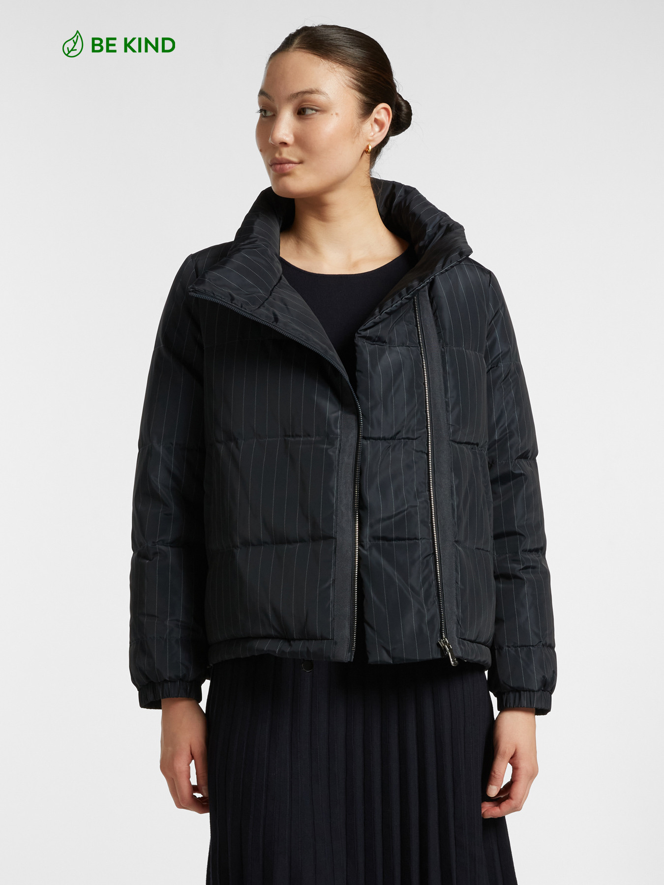 Puffer jacket with side zipper sale