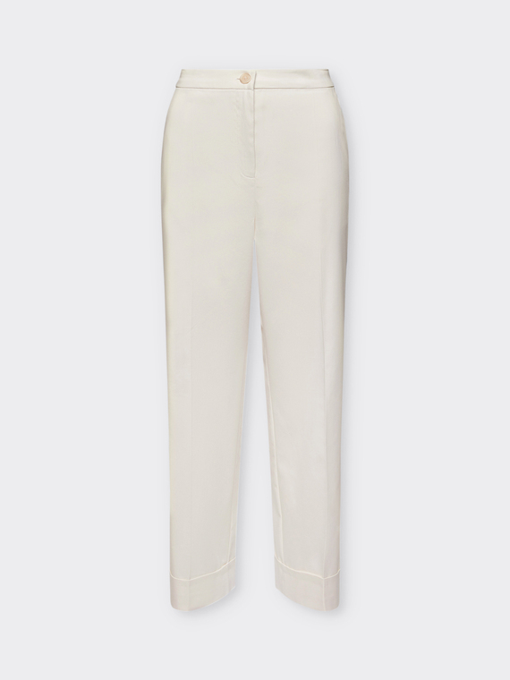 Pantaloni cropped con risvolto
