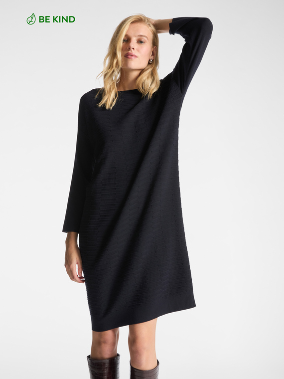 Knit dress with arm warmers