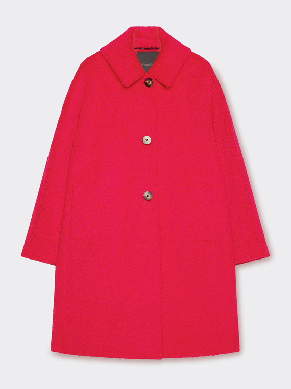 Cocoon coat with collar