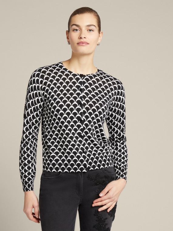 Geometrisch gemusterte Mini-Cardigan