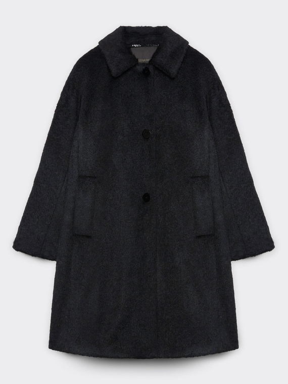 Cocoon coat with collar