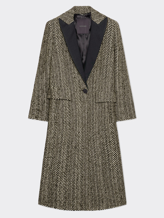 Men's coat in chevron fabric