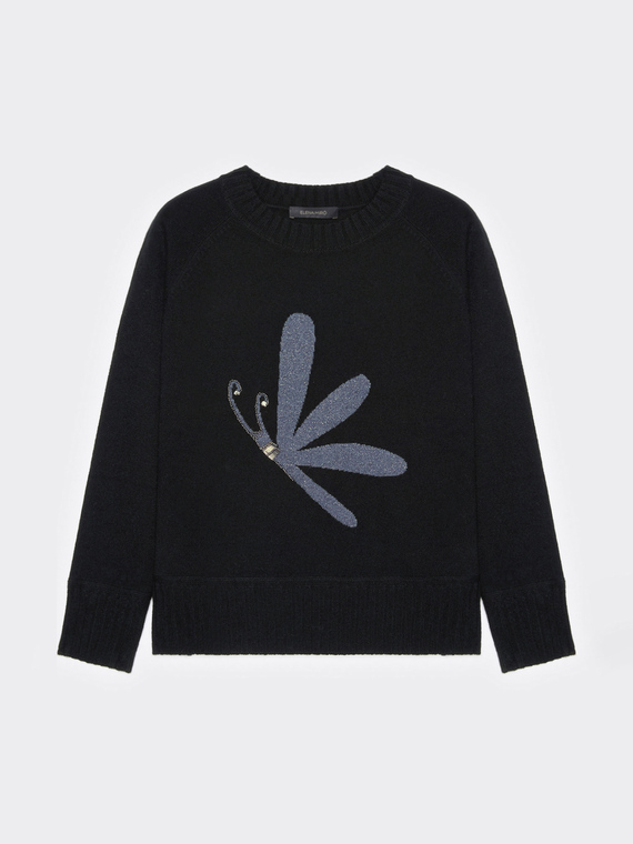 Pull en laine avec libellule