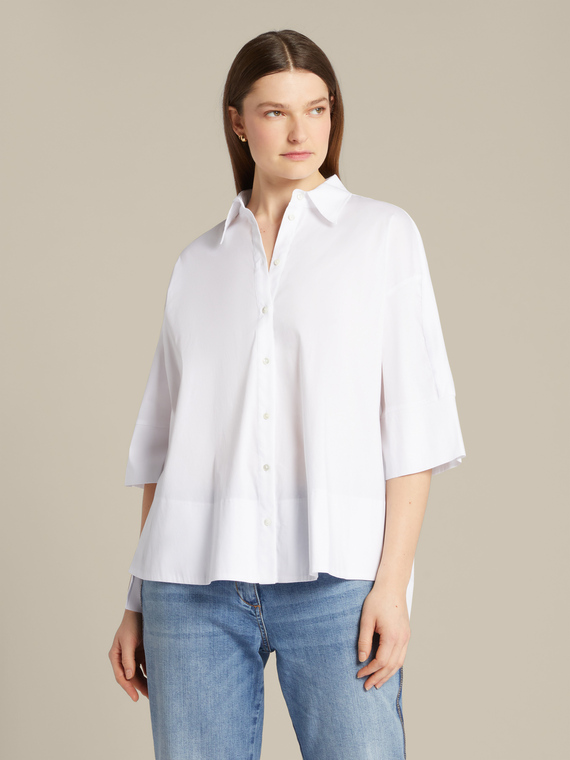 Camicia boxy in popeline