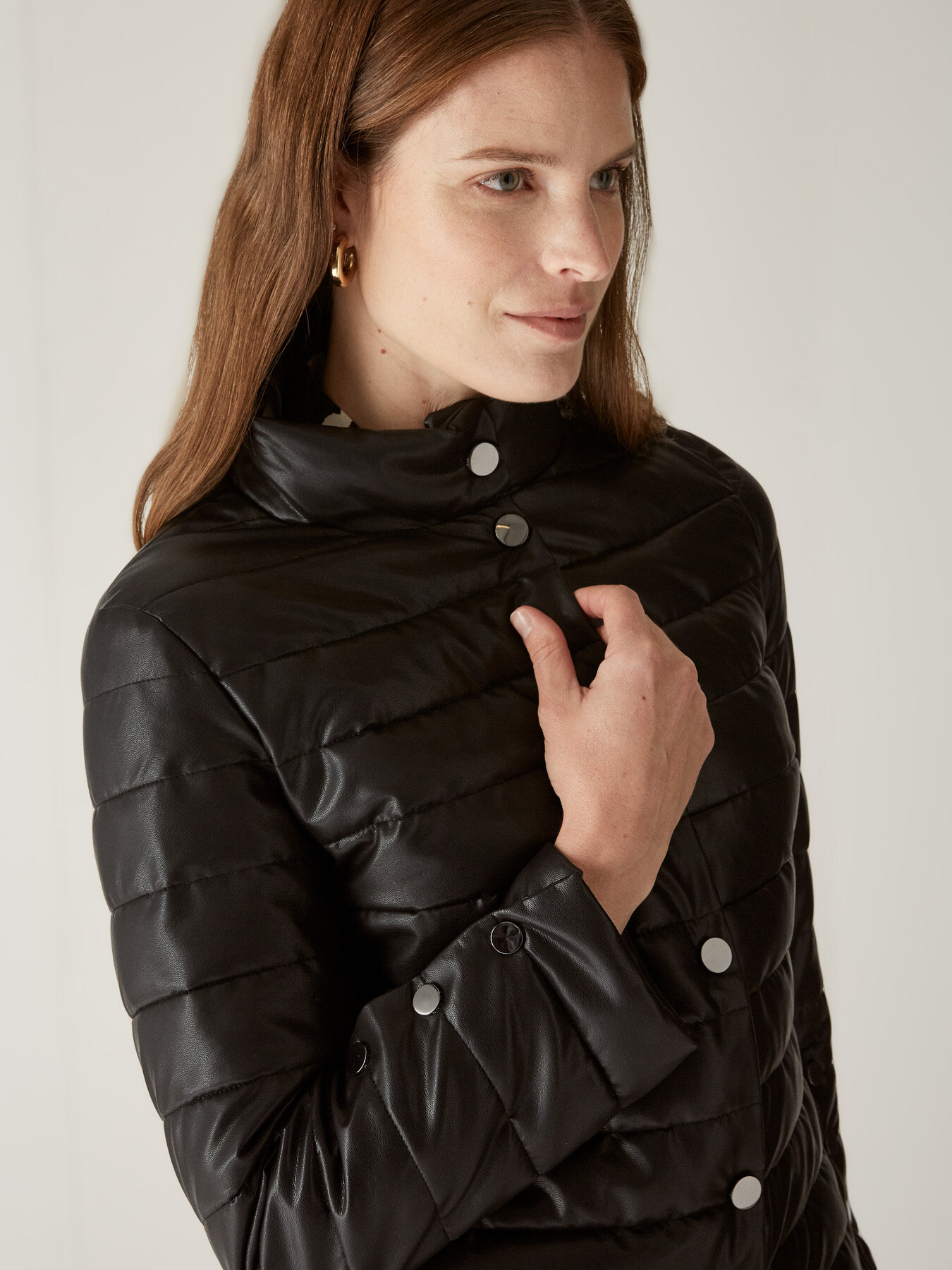 faux quilted leather jacket