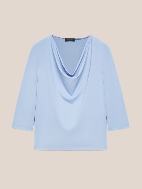 T-shirt with draped neck