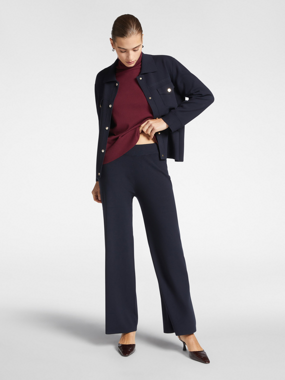 Straight-leg knit trousers