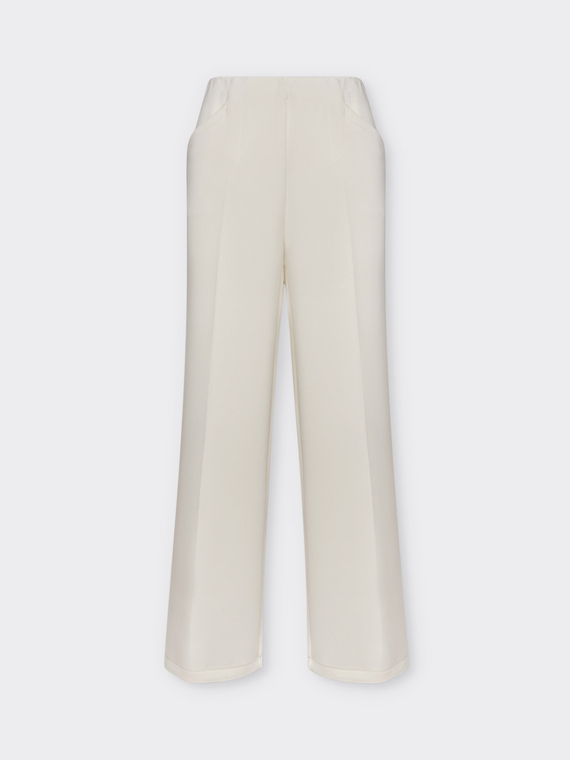 Pantaloni pull on cropped in scuba leggero