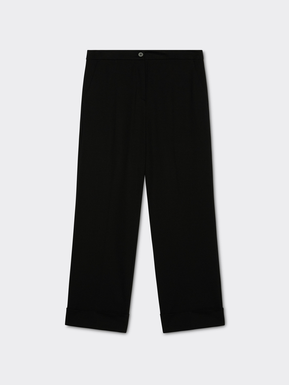 Pantaloni cropped tinta unita