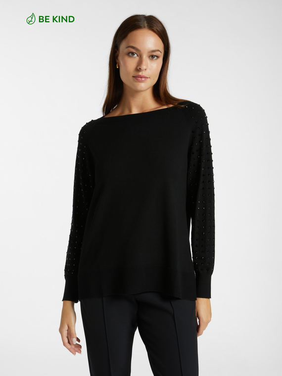 LENZING™ ECOVERO™ viscose sweater with crystals