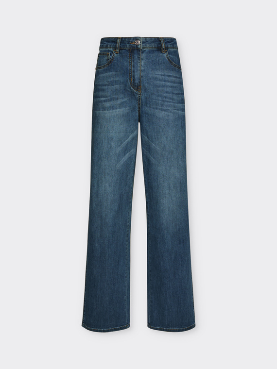 Jeans 5 tasche wide leg, "Wanda"