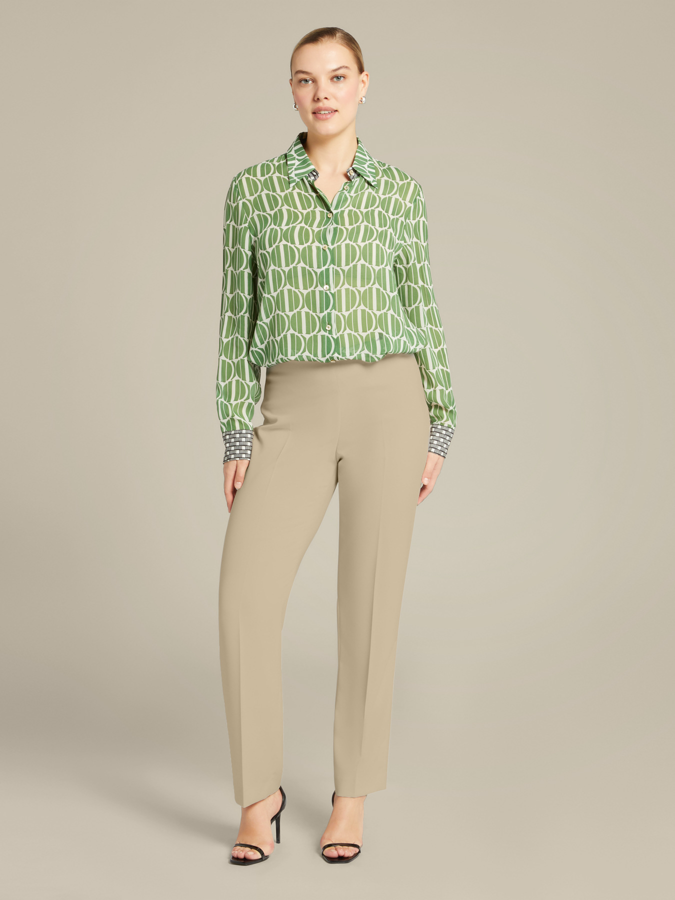 Pantaloni in cady color "greige" image number 0