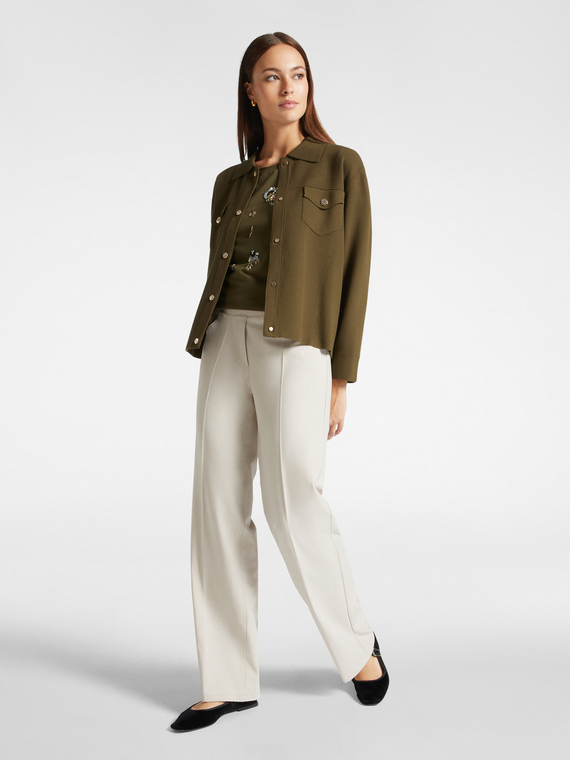 Wide leg pull-on trousers