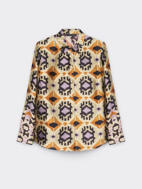 Printed satin shirt