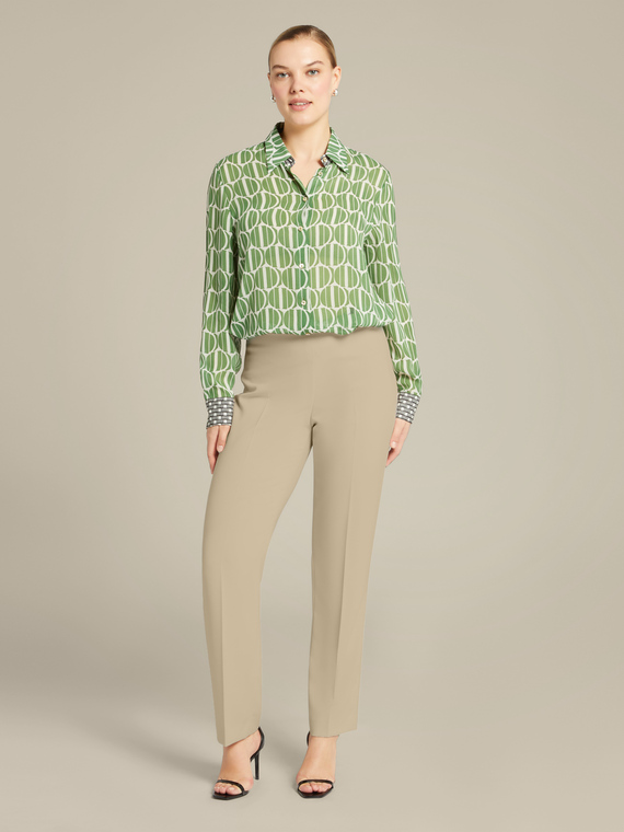 Pantaloni in cady color "greige"