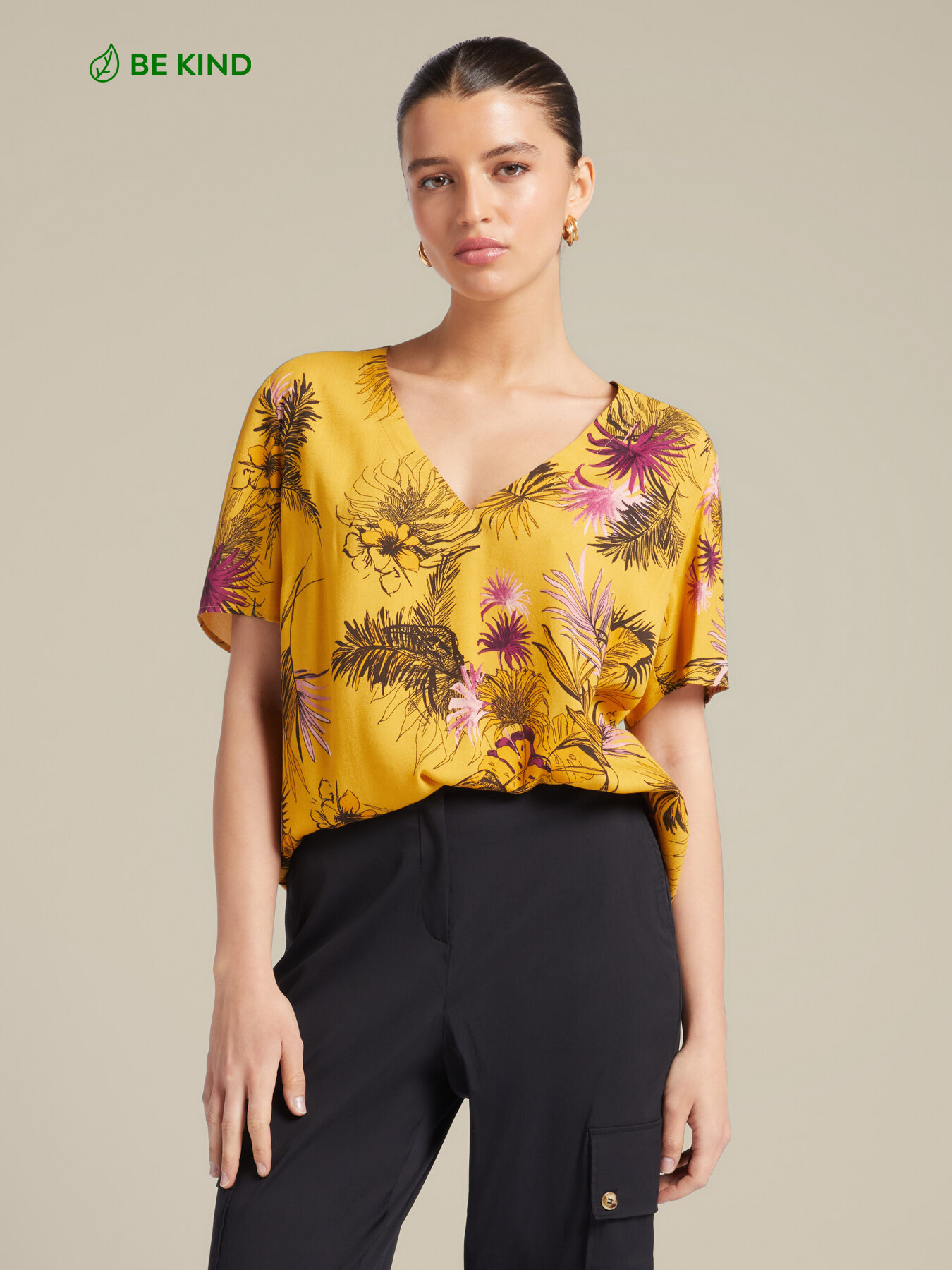 Blusa estampada em viscose ECOVERO