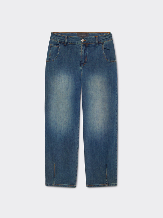 Vintage wash balloon jeans