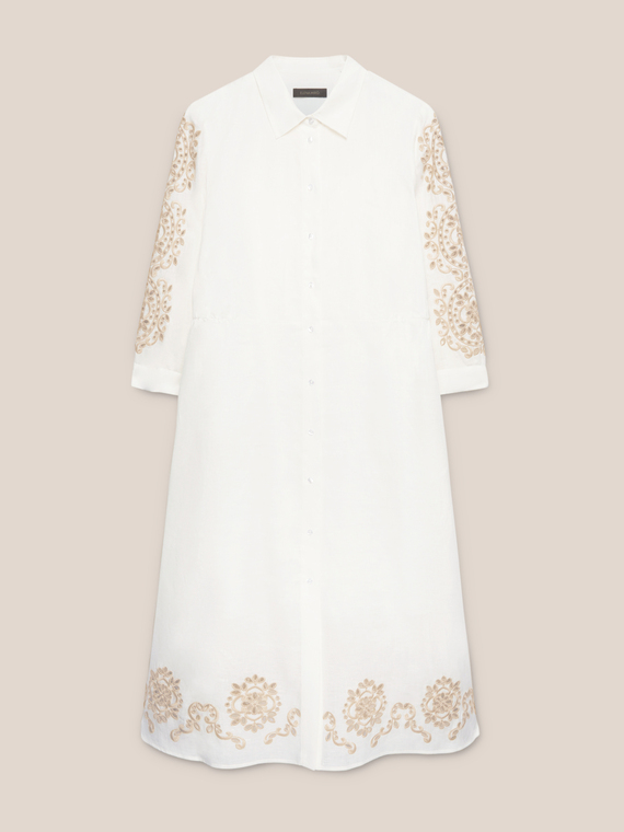 Linen dress with embroidery