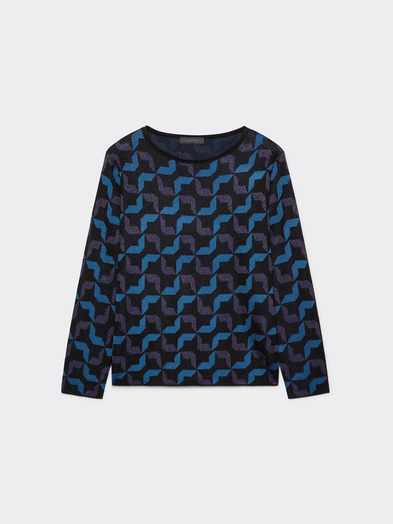 Lurex jacquard sweater