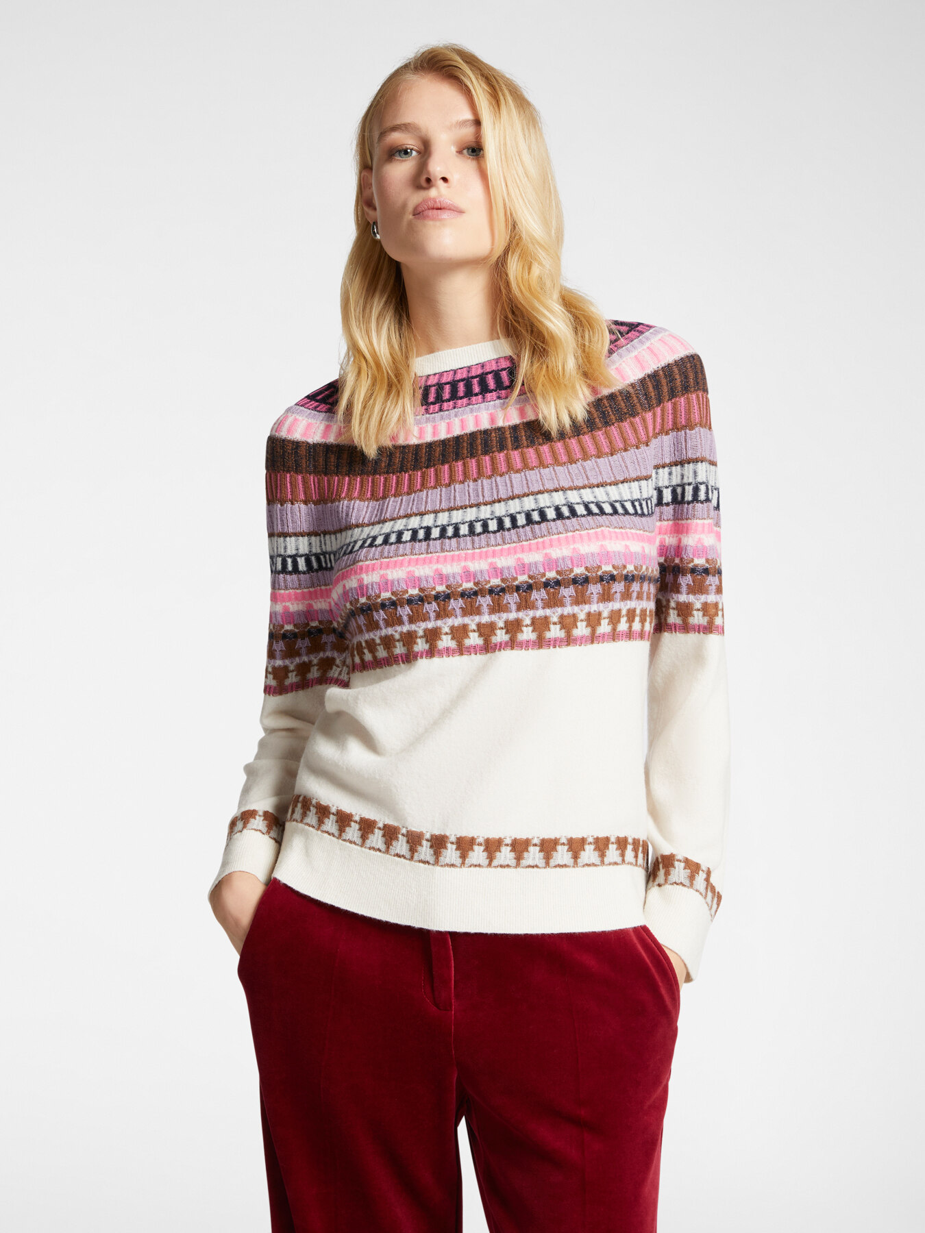 Maglia jacquard a disegni fair isle image number 0