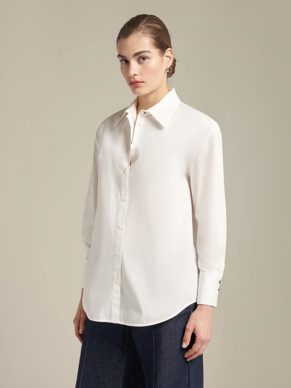 Camicia lunga in cotone stretch