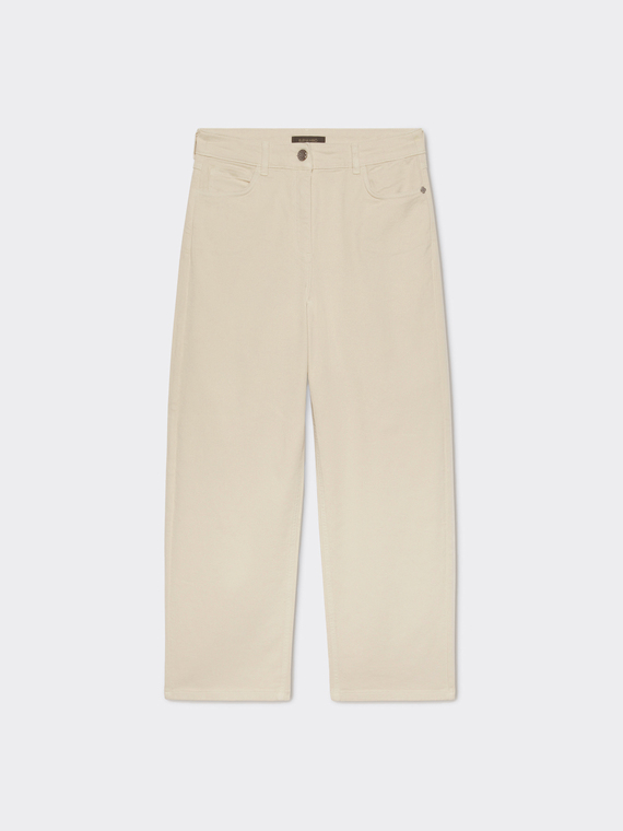 Cropped five-pocket trousers in drill