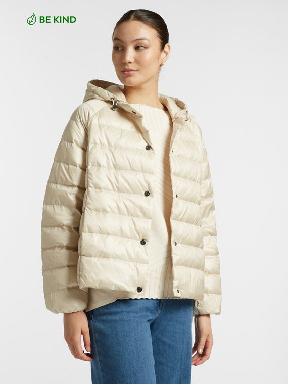 Quilted down jacket in recycled nylon