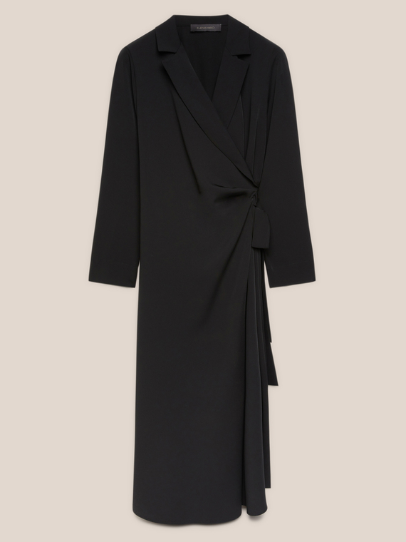 Wrap dress in flowing fabric