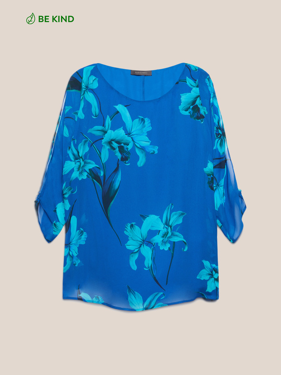 Blouse florale avec fentes