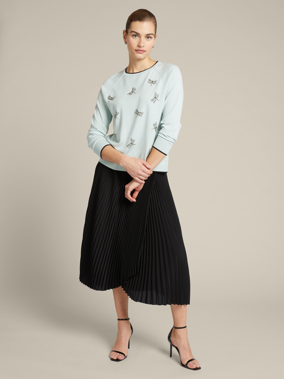 Pleated wraparound skirt