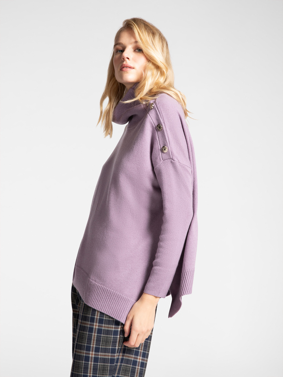 Wool oversized sweater with buttons