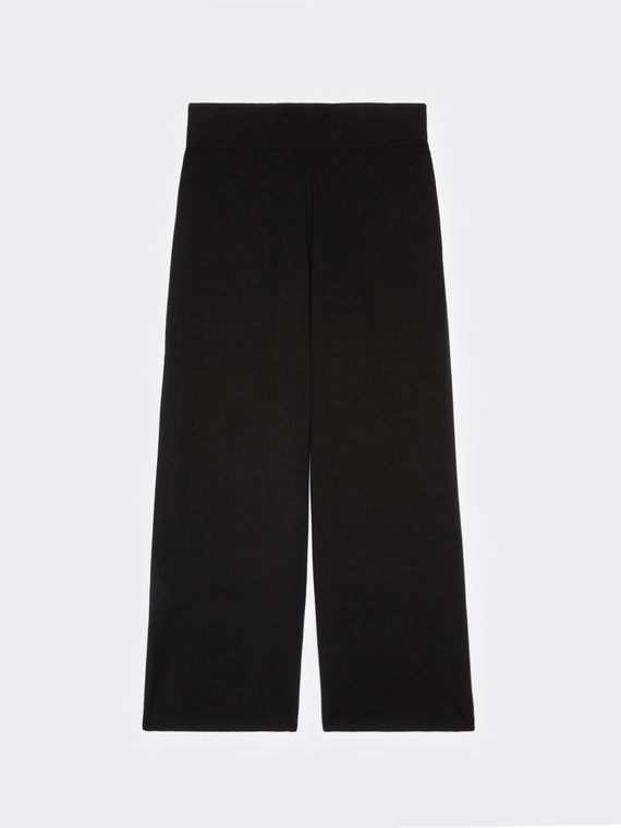 Straight-leg knit trousers