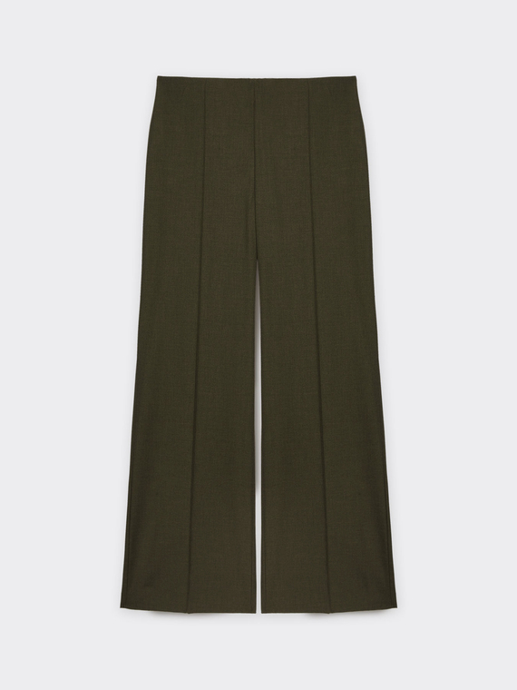 Wide-leg trousers with side zip