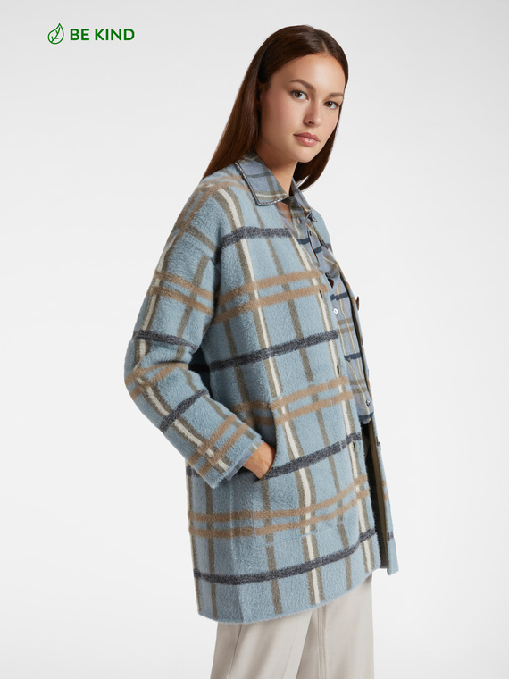 LENZING™ ECOVERO™ viscose tartan cardigan