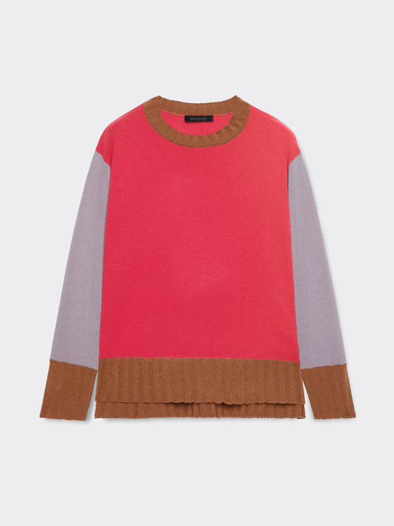 Maglia colour block in lana